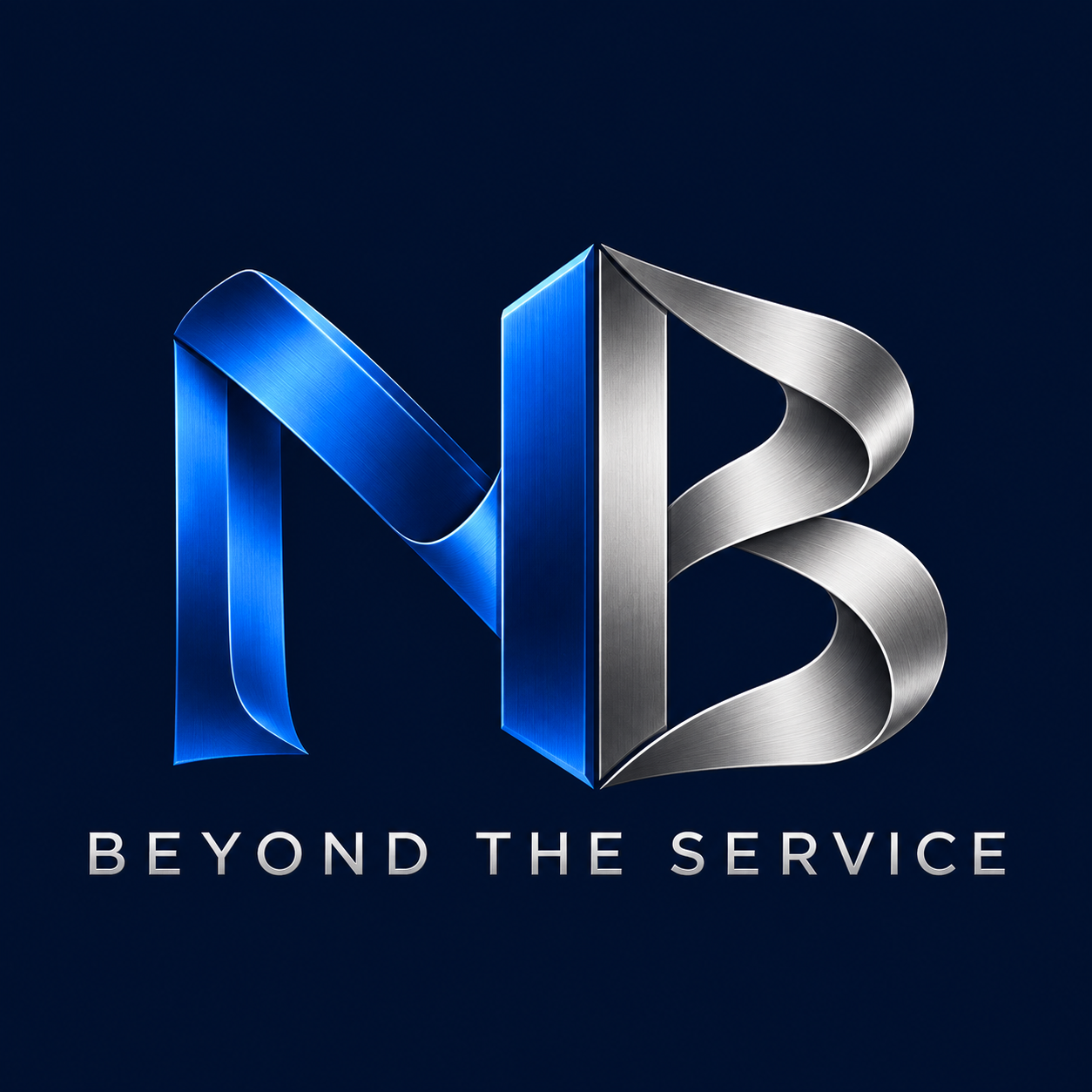 Blue and silver MB logo